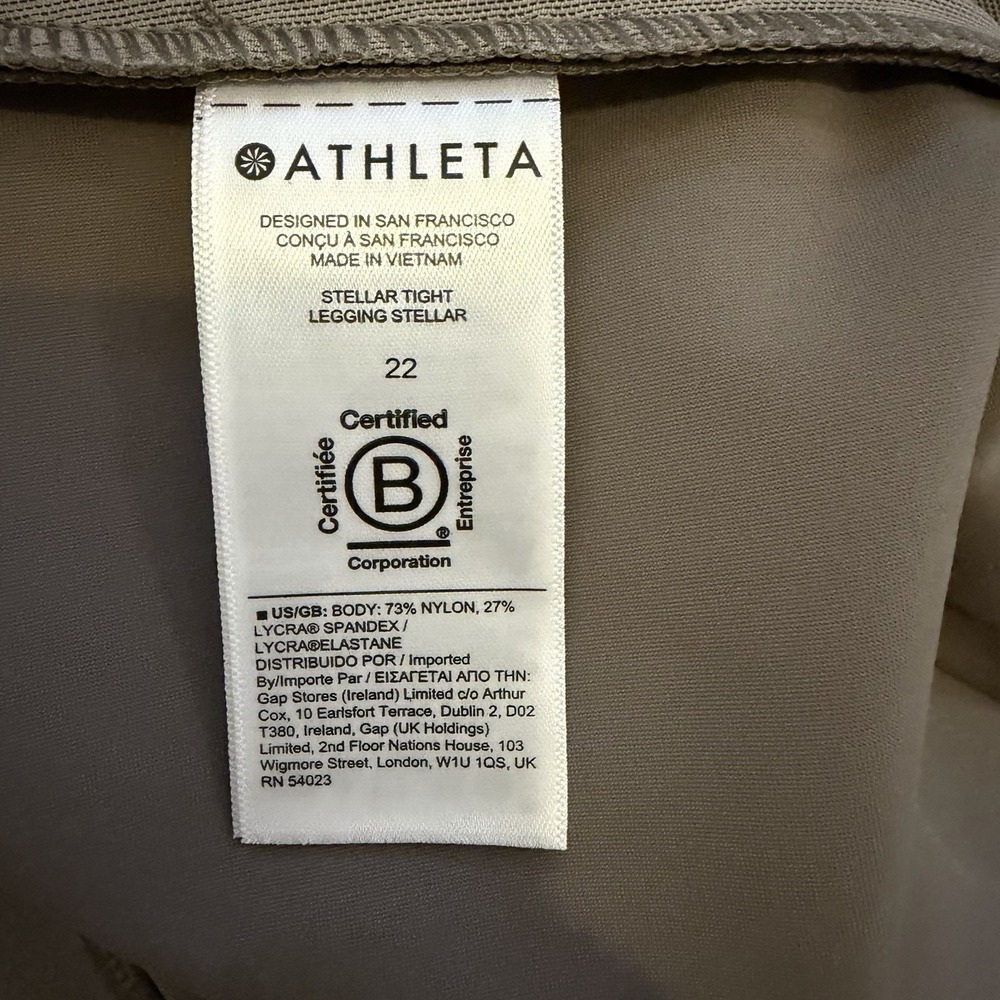Athleta Trousers Women's Size 22 Stellar Tight Pants High Rise 27.5" Taupe - Picture 9 of 10
